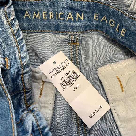 American Eagle Womens Size  26W/2 Super High Rise Denim Mom Short NWT! - Picture 13 of 16